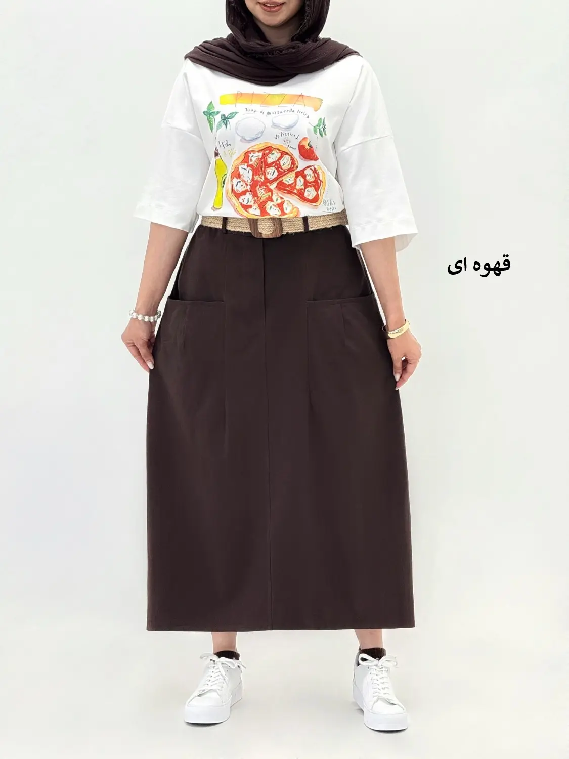 6614-دامن لینن پاستیل